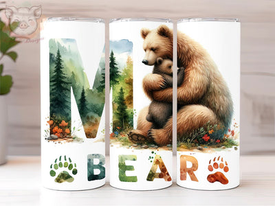 Mama Bear 20oz Tumbler Png, Straight & Tapered Tumbler Png, Forest Animals Tumbler Png, Digital Download PNG Sublimation Lara' s Designs 