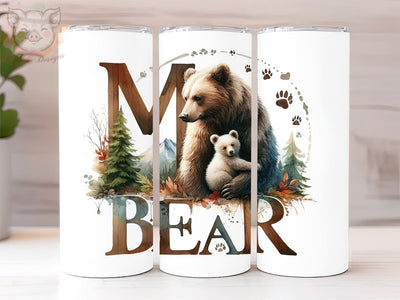 Mama Bear 20oz Tumbler Png, Straight & Tapered Tumbler Png, Forest Animals Tumbler Png, Digital Download PNG Sublimation Lara' s Designs 