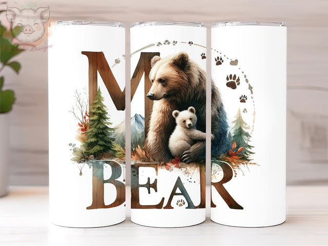 Mama Bear 20oz Tumbler Png, Straight & Tapered Tumbler Png, Forest Animals Tumbler Png, Digital Download PNG Sublimation Lara' s Designs 