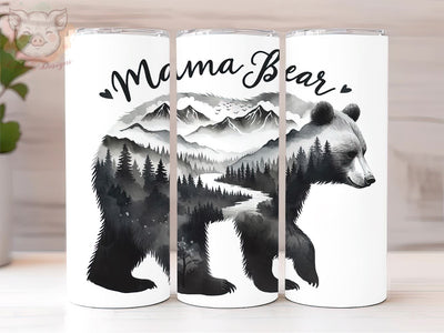 Mama Bear 20oz Tumbler Png, Straight & Tapered Tumbler Png, Mom Bear Tumbler Png, Digital Download PNG Sublimation Lara' s Designs 