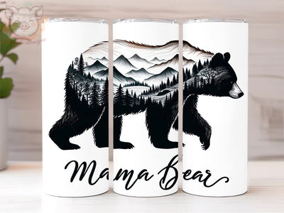 Mama Bear 20oz Tumbler Png, Straight & Tapered Tumbler Png, Mom Bear Tumbler Png, Digital Download PNG Sublimation Lara' s Designs 