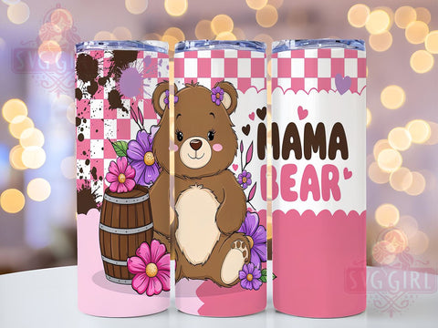 Mama Bear 20oz Tumbler Wrap, Mama Bear, Bear Tumbler, 20oz Tumbler, Sublimation Wrap, Custom Tumbler, Gift for Mom, Mother’s Day Gift Sublimation SvggirlplusArt 