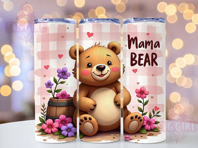Mama Bear 20oz Tumbler Wrap, Mama Bear, Bear Tumbler, 20oz Tumbler, Sublimation Wrap, Custom Tumbler, Gift for Mom, Mother’s Day Gift Sublimation SvggirlplusArt 