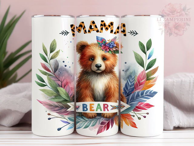 Mama Bear 20oz Tumbler Wrap PNG, Mama Tumber Png, Straight & Tapered Tumbler Wrap, Instant Digital Download Sublimation Li Zamperini 