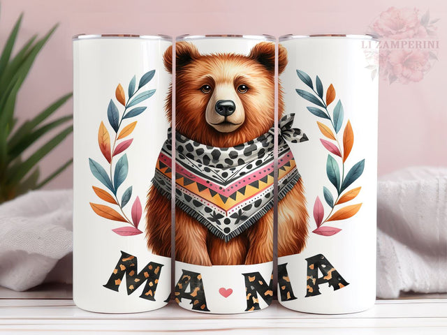 Mama Bear 20oz Tumbler Wrap PNG, Mama Tumber Png, Straight & Tapered Tumbler Wrap, Instant Digital Download Sublimation Li Zamperini 