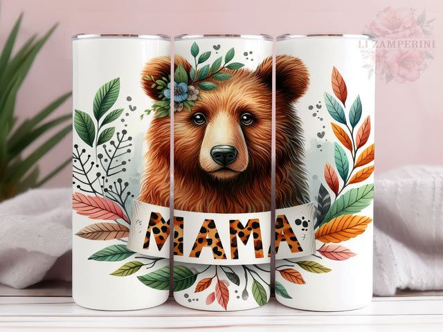 Mama Bear 20oz Tumbler Wrap PNG, Mama Tumber Png, Straight & Tapered Tumbler Wrap, Instant Digital Download Sublimation Li Zamperini 
