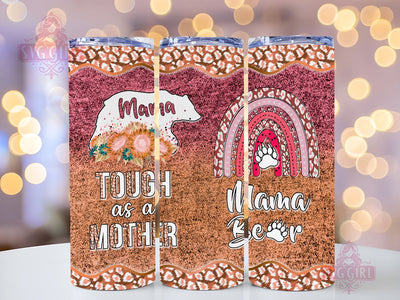 Mama Bear 20oz Tumbler Wrap Sublimation Design, Straight Tapered Tumbler Wrap, Mom Tumbler Png, Instant Digital Download Sublimation SvggirlplusArt 