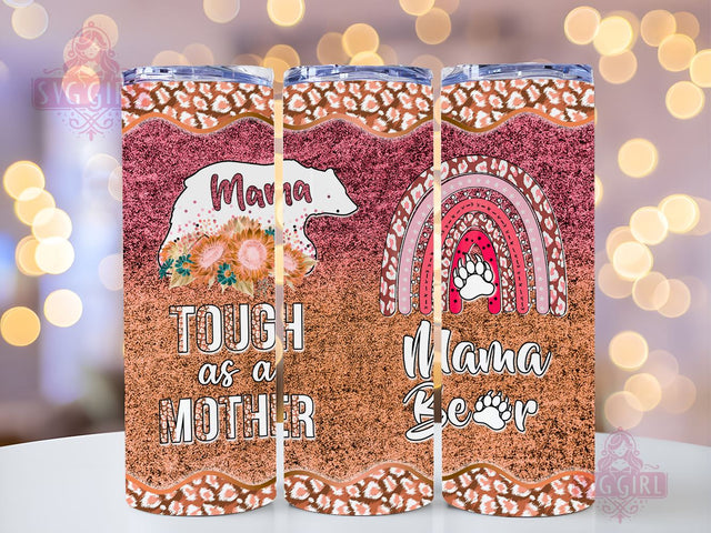 Mama Bear 20oz Tumbler Wrap Sublimation Design, Straight Tapered Tumbler Wrap, Mom Tumbler Png, Instant Digital Download Sublimation SvggirlplusArt 