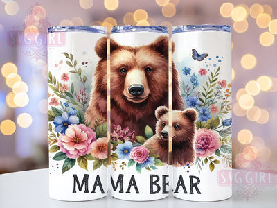 Mama Bear 20oz Tumbler Wrap Sublimation Design, Straight Tapered Tumbler Wrap, Mother's Day Tumbler Png, Instant Digital Download Sublimation SvggirlplusArt 