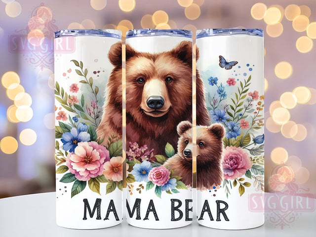 Mama Bear 20oz Tumbler Wrap Sublimation Design, Straight Tapered Tumbler Wrap, Mother's Day Tumbler Png, Instant Digital Download Sublimation SvggirlplusArt 