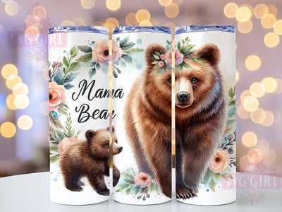 Mama Bear 20oz Tumbler Wrap Sublimation Design, Straight Tapered Tumbler Wrap, Mother's Day Tumbler Png, Instant Digital Download Sublimation SvggirlplusArt 
