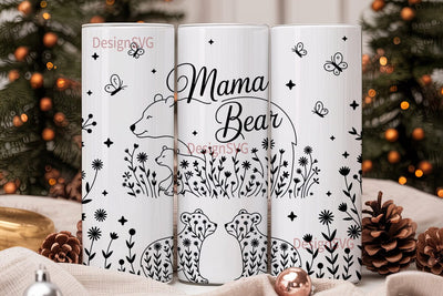 Mama Bear 20oz Tumbler Wrap Sublimation DesignSVG 