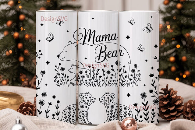 Mama Bear 20oz Tumbler Wrap Sublimation DesignSVG 