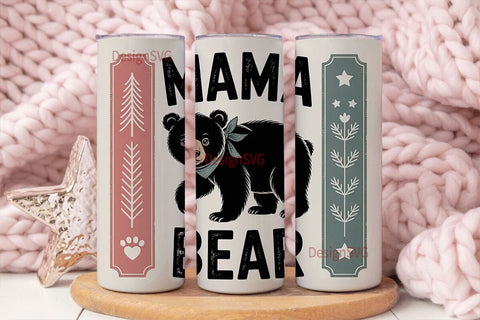Mama Bear 20oz Tumbler Wrap Sublimation DesignSVG 