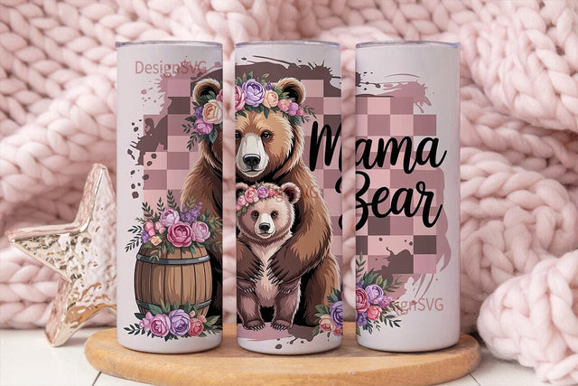 Mama Bear 20oz Tumbler Wrap Sublimation DesignSVG 