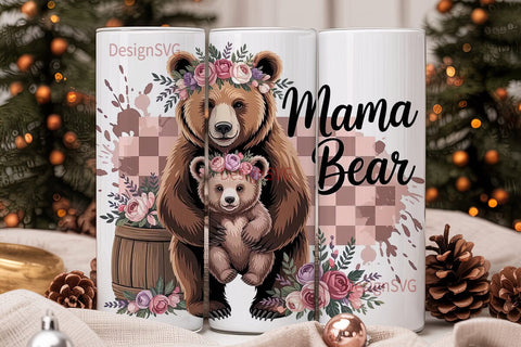 Mama Bear 20oz Tumbler Wrap Sublimation DesignSVG 