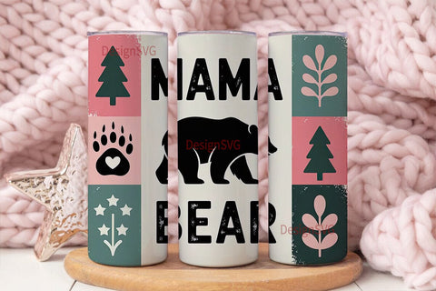 Mama Bear 20oz Tumbler Wrap Sublimation DesignSVG 