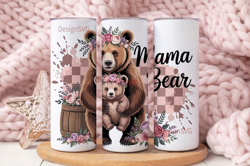 Mama Bear 20oz Tumbler Wrap Sublimation DesignSVG 