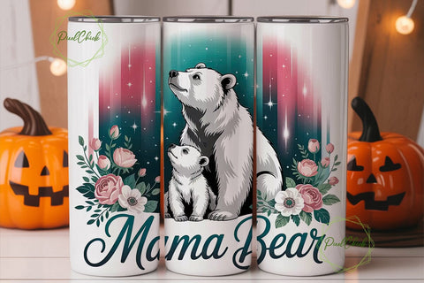 Mama Bear 20oz Tumbler Wrap Sublimation PixelChick 