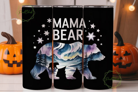 Mama Bear 20oz Tumbler Wrap Sublimation PixelChick 