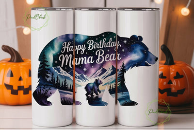 Mama Bear 20oz Tumbler Wrap Sublimation PixelChick 