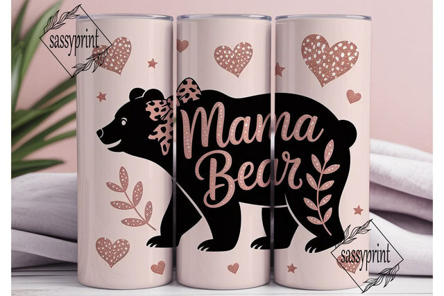 Mama Bear 20oz Tumbler Wrap Sublimation sassyprint 