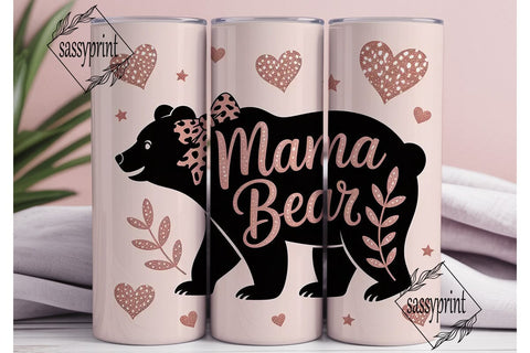 Mama Bear 20oz Tumbler Wrap Sublimation sassyprint 
