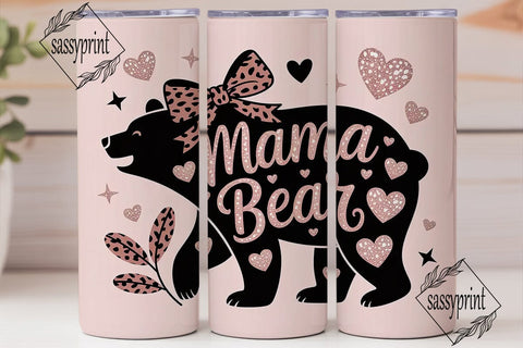 Mama Bear 20oz Tumbler Wrap Sublimation sassyprint 