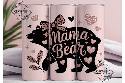 Mama Bear 20oz Tumbler Wrap Sublimation sassyprint 