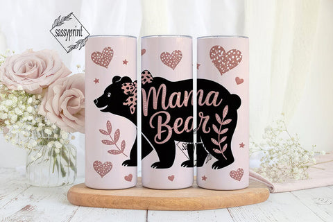 Mama Bear 20oz Tumbler Wrap Sublimation sassyprint 
