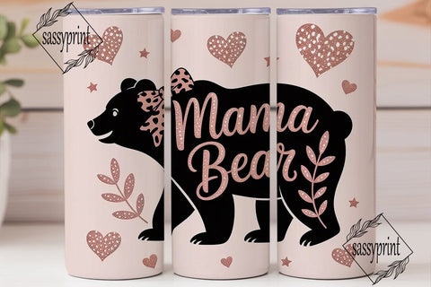 Mama Bear 20oz Tumbler Wrap Sublimation sassyprint 