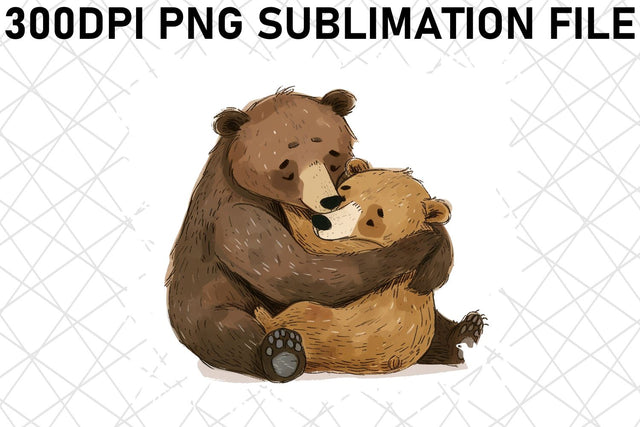 Mama Bear and Baby: Mother's Day Sublimation PNG Sublimation afrosvg 