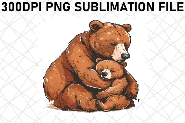 Mama Bear and Cub: Mother's Day Sublimation PNG Sublimation afrosvg 