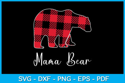 Mama Bear Buffalo Plaid Christmas SVG PNG PDF Cut File SVG Creativedesigntee 