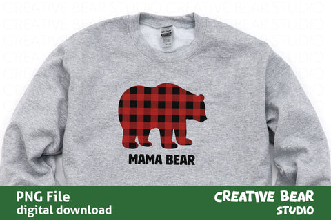 Mama Bear Buffalo Plaid PNG | Creative Bear Studio Sublimation Creative Bear Studio 
