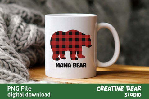 Mama Bear Buffalo Plaid PNG | Creative Bear Studio Sublimation Creative Bear Studio 