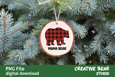 Mama Bear Buffalo Plaid PNG | Creative Bear Studio Sublimation Creative Bear Studio 