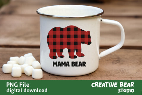 Mama Bear Buffalo Plaid PNG | Creative Bear Studio Sublimation Creative Bear Studio 