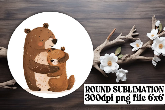 Mama Bear Car Coaster Sublimation, Sweet Mother's Day Pattern Sublimation afrosvg 