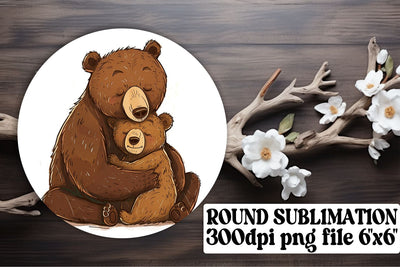 Mama Bear Car Coaster Sublimation, Sweet Mother's Day Pattern Sublimation afrosvg 
