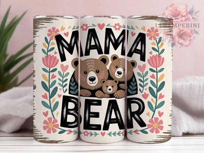 Mama Bear Family Love 20oz Tumbler, Motherhood, Family Love, Tumbler Wrap, Sublimation Design, 20oz Tumbler, Cute Theme Sublimation Li Zamperini 