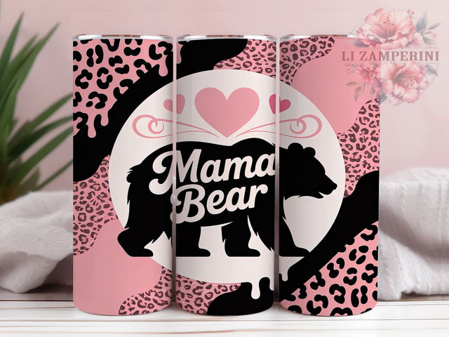Mama Bear Family Tumbler, Mom Sublimation Design, Bear Family Art, 20oz Mom Tumbler, Whimsical Bear Mug, Loving Mama Cup, Cute Bear Wrap Sublimation Li Zamperini 
