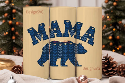 Mama Bear Floral 20oz Tumbler Wrap Sublimation DesignSVG 