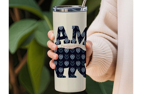 Mama Bear Floral 20oz Tumbler Wrap Sublimation DesignSVG 