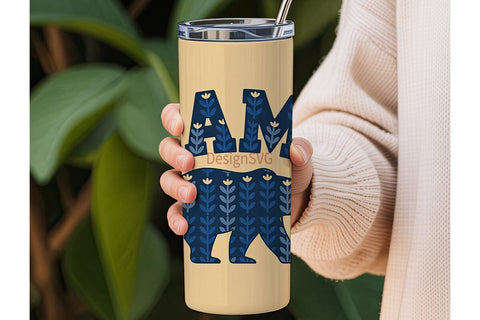 Mama Bear Floral 20oz Tumbler Wrap Sublimation DesignSVG 
