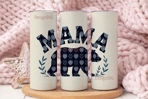 Mama Bear Floral 20oz Tumbler Wrap Sublimation DesignSVG 
