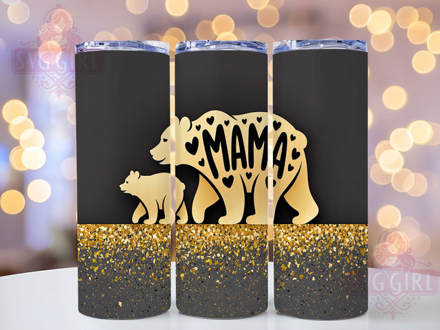Mama Bear Glitter Mom Tumbler Wrap, Glitter Mom Design, Mother's Day Tumbler, Mom Life Design, Bear Mom Gift, Sparkle Tumbler Art, Mother Bear Design Sublimation SvggirlplusArt 