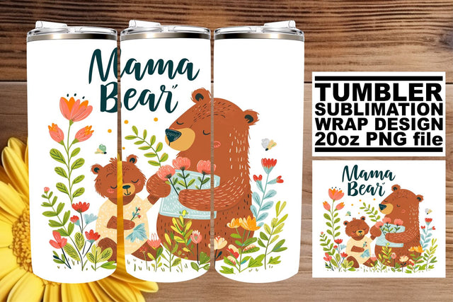 Mama Bear Hug Sublimation Tumbler Design Sublimation afrosvg 