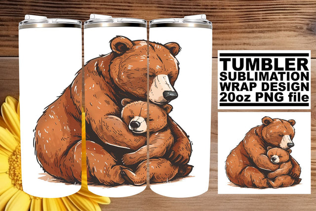 Mama Bear Love Sublimation Tumbler Wrap - A Heartfelt Tribute for Mother's Day Sublimation afrosvg 
