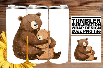 Mama Bear Love Sublimation Tumbler Wrap - Express Your Gratitude on Mother's Day Sublimation afrosvg 